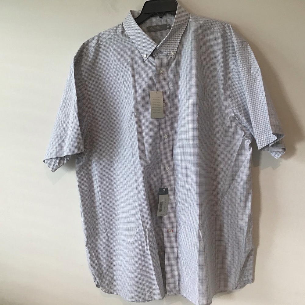 Daniel.  Cremieux Shirt XXL Checked White Blue Tan NWT $85